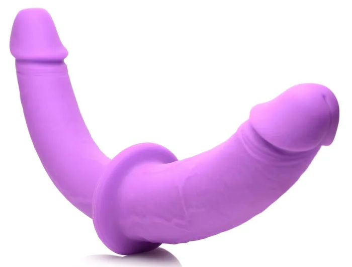 Female Sex Toys XR Brands Silicone Double Dildo With Harness