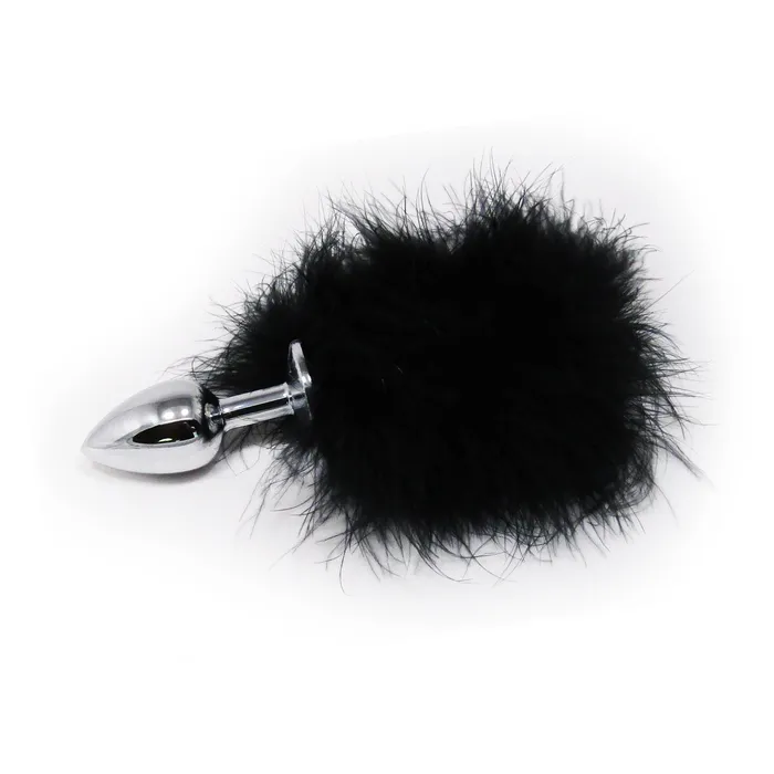 Fetish Pleasure Play Black Bunny Tail Metal Plug Castle Megastore Anal