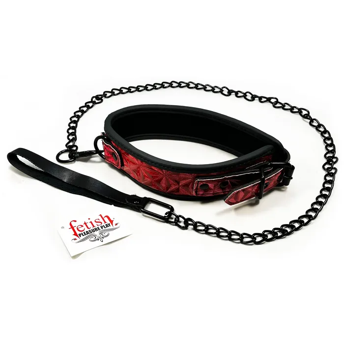 Fetish Pleasure Play Pink Passionate Collar wLeash Castle Megastore Vibrators