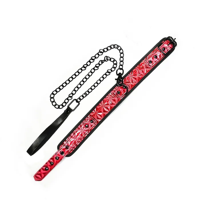 Fetish Pleasure Play Pink Passionate Collar wLeash Castle Megastore Vibrators