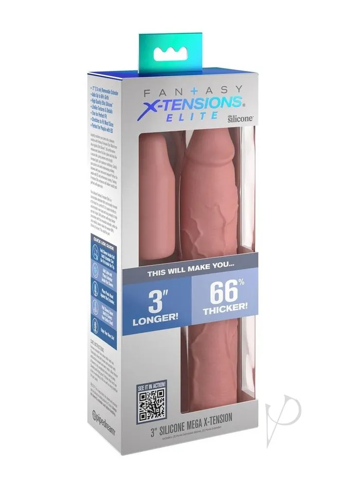 Fx Elite 9 Sleeve W 3 Plug Light Fantasy XTensions Male Sex Toys