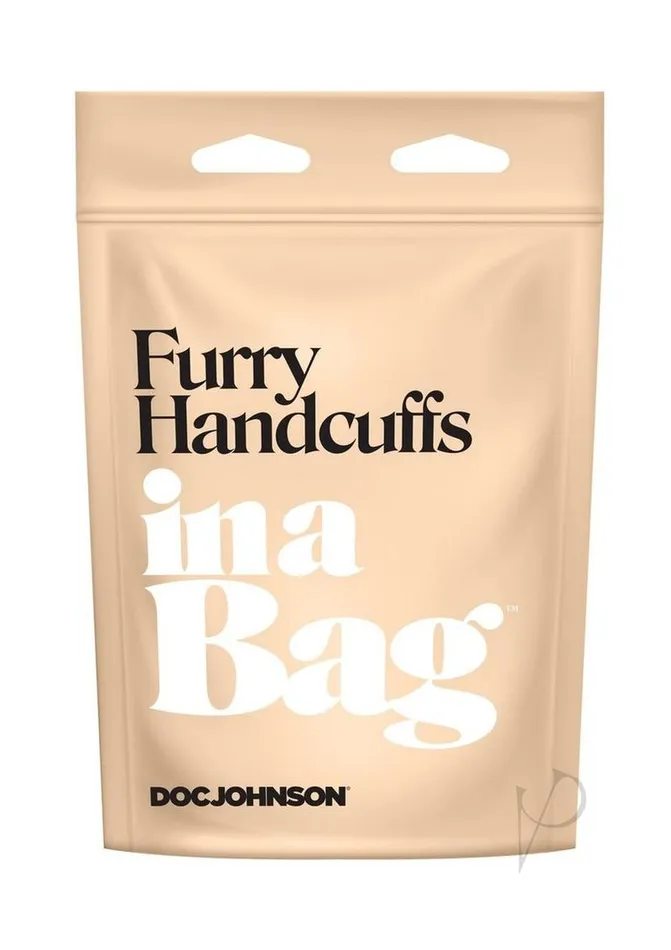 In A Bag Furry Handcuffs Black Doc Johnson Enterprises Anal