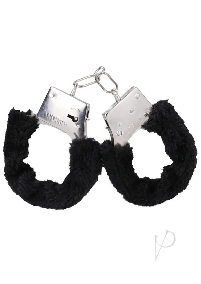 In A Bag Furry Handcuffs Black Doc Johnson Enterprises Anal