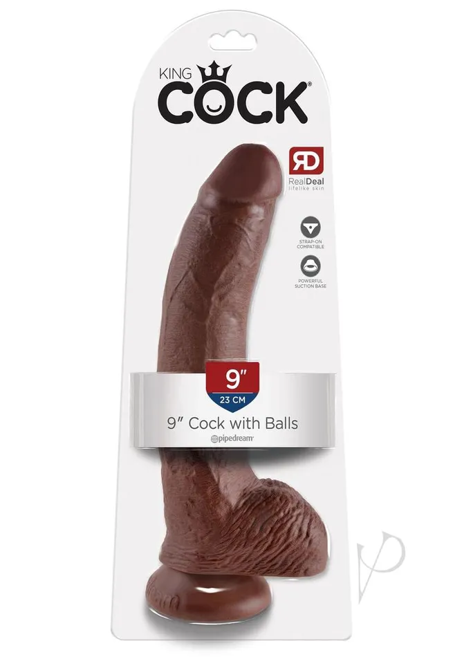 King Cock Dildos Kc 9 Cock Wballs Brown