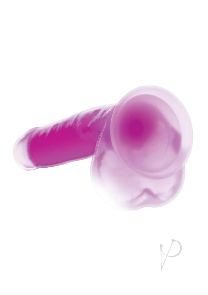 Lollicock Glow in the Dark Silicone Dildo with Balls 7in Purple Lollicock Dildos