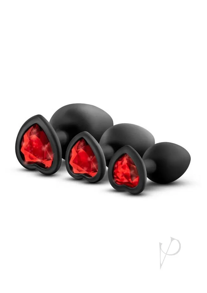 Luxe Anal Luxe Bling Plugs Train Kit Blkred Gems