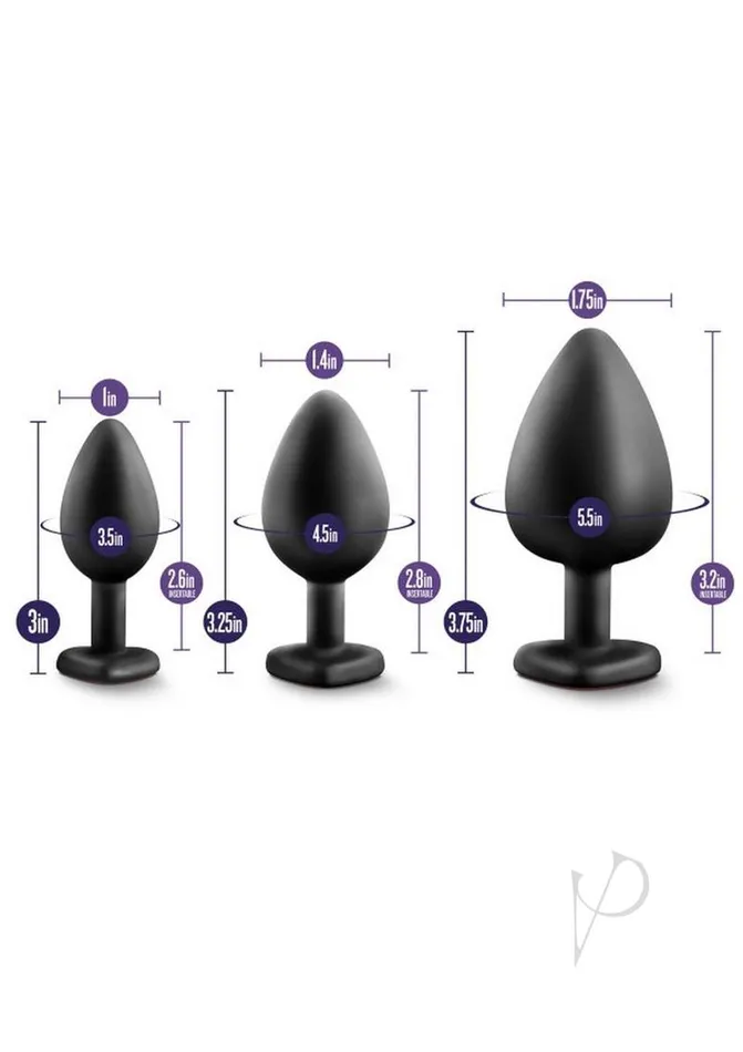 Luxe Anal Luxe Bling Plugs Train Kit Blkred Gems