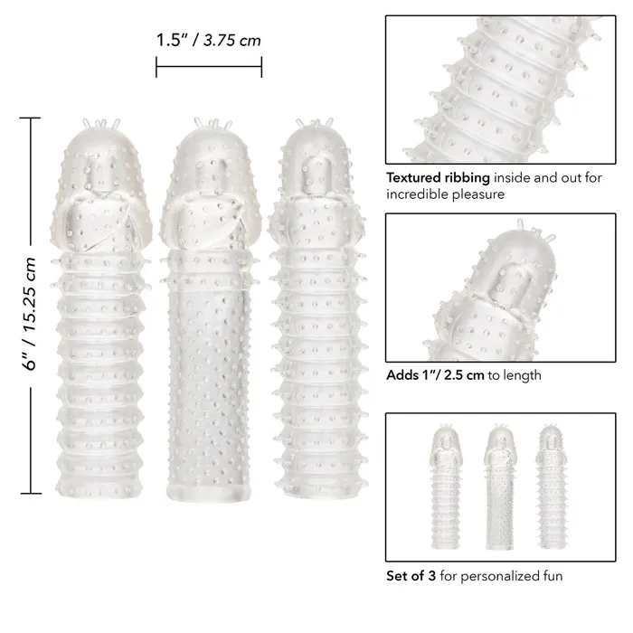 Male Sex Toys Castle Megastore 3 Piece Extension Kit Clear