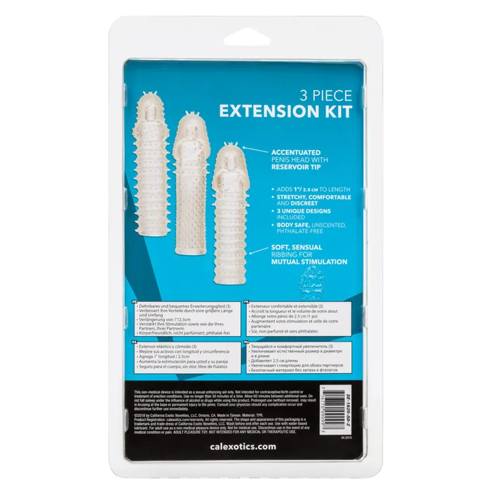 Male Sex Toys Castle Megastore 3 Piece Extension Kit Clear